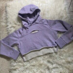 Gymshark || Raw Edge Cropped Hoodie {Lilac}